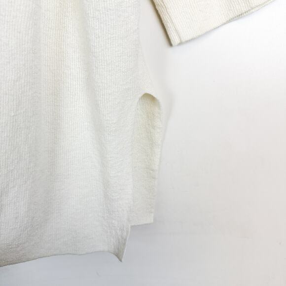 Eileen Fisher Ivory Organic Linen Crepe Stretch Tunic Top $298 - S/M - Picture 4 of 9